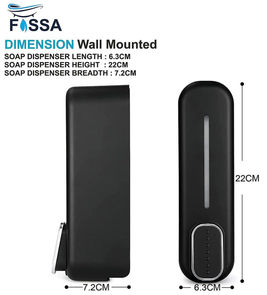 Fossa Wall-Mount Soap Dispenser 350ml – Manual Dispenser for Soap, Shampoo, Hand Cleanser, Shower Gel – Durable Bathroom Accessory SD-002
